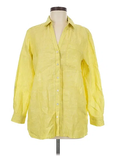 Pre-owned C&c California 3/4 Sleeve Button Down Shirt In Yellow