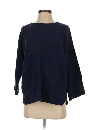 Pre-owned C&c California 3/4 Sleeve Top Blue Boatneck Tops