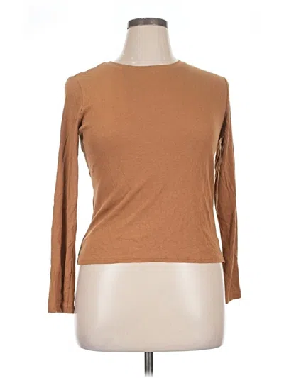 Pre-owned C&c California 3/4 Sleeve T-shirt In Brown