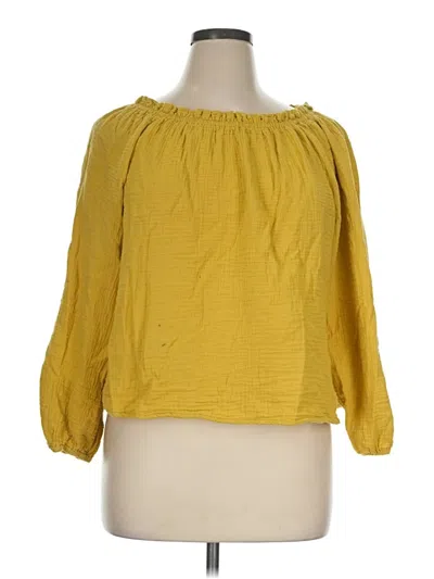Pre-owned C&c California 3/4 Sleeve T-shirt In Yellow