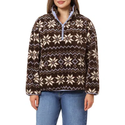 C&c California C & C California Briar Half-zip High-pile Fleece Pullover In Brown