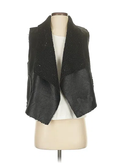 Pre-owned C&c California Faux Fur Vest In Black