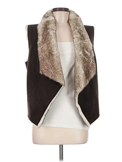 Pre-owned C&c California Faux Fur Vest In Brown