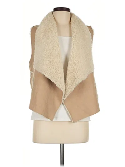 Pre-owned C&c California Faux Fur Vest In Tan