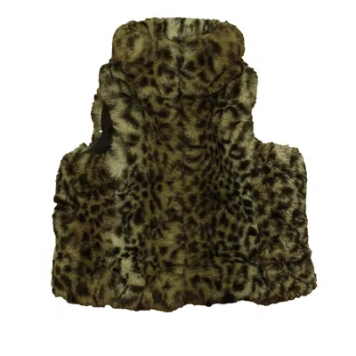 Pre-owned C&c California Kids' Girls Leopard Vest In Multi