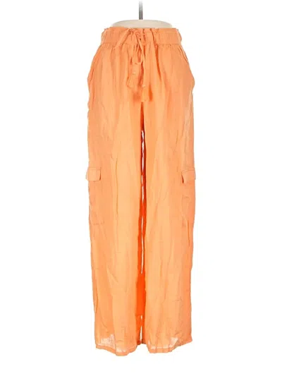 Pre-owned C&c California Linen Pants In Orange