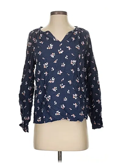 Pre-owned C&c California Long Sleeve Blouse In Blue