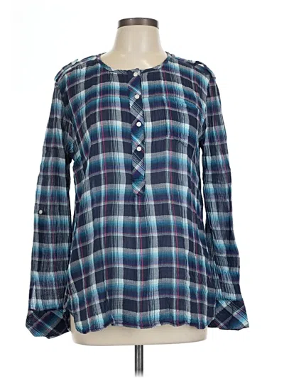 Pre-owned C&c California Long Sleeve Blouse In Blue