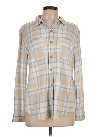 Pre-owned C&c California Long Sleeve Blouse In Tan