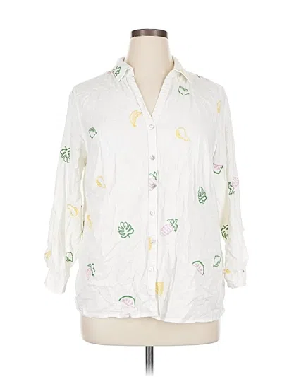 Pre-owned C&c California Long Sleeve Blouse In White