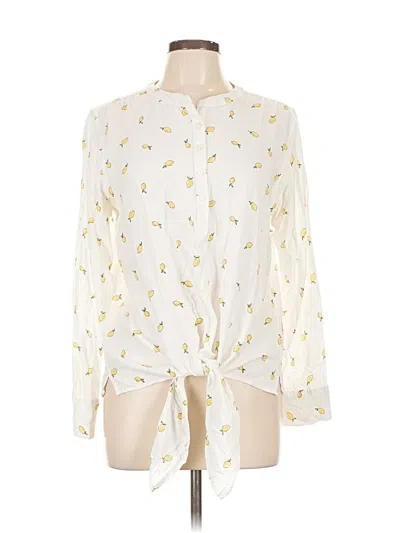 Pre-owned C&c California Long Sleeve Blouse In White