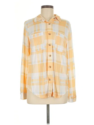 Pre-owned C&c California Long Sleeve Blouse In Yellow