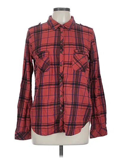 Pre-owned C&c California Long Sleeve Button Down Shirt In Red