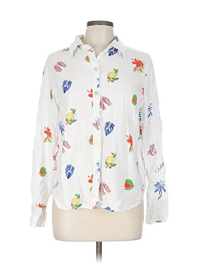 Pre-owned C&c California Long Sleeve Button Down Shirt In White