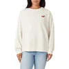 C&c California C & C California Nora Burn Embroidered Critter Fleece Sweatshirt In White