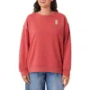 C&c California C & C California Nora Burn Embroidered Critter Fleece Sweatshirt In Red