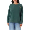 C&c California C & C California Nora Burn Embroidered Critter Fleece Sweatshirt In Green