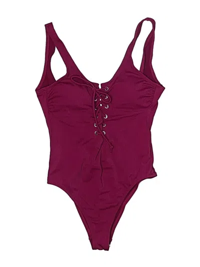 Pre-owned C&c California One Piece Swimsuit In Burgundy