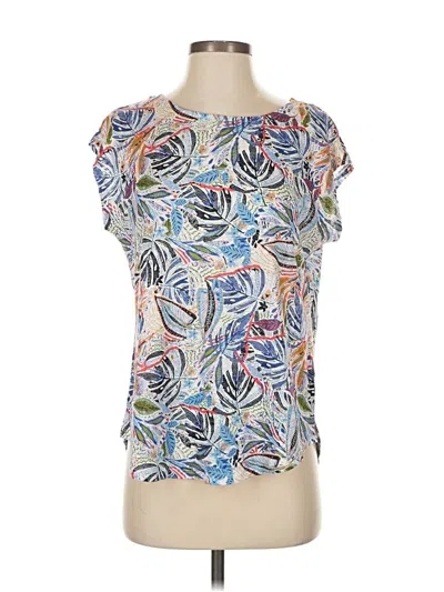 Pre-owned C&c California Short Sleeve Blouse In Blue