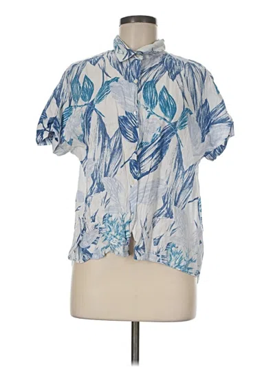 Pre-owned C&c California Short Sleeve Blouse In Blue