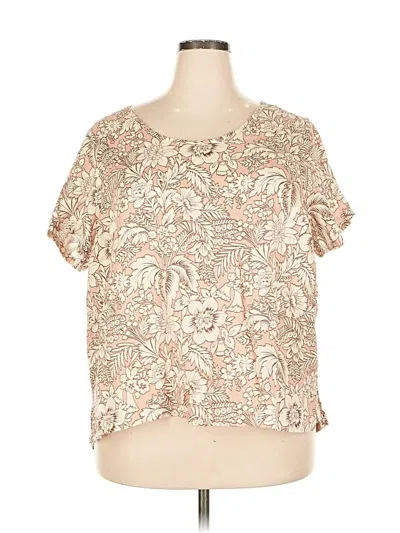 Pre-owned C&c California Short Sleeve Blouse In Brown