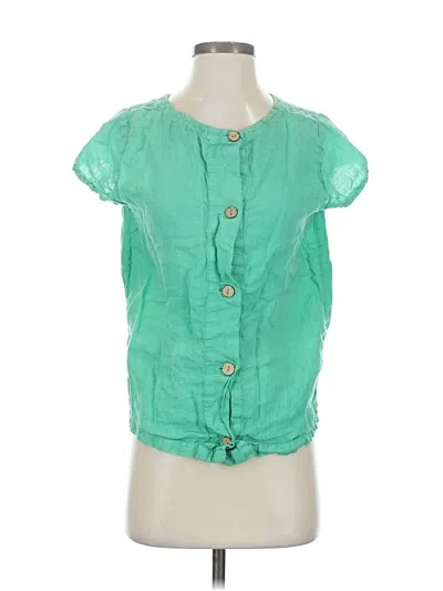 Pre-owned C&c California Short Sleeve Blouse In Green