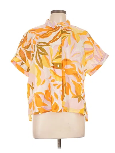 Pre-owned C&c California Short Sleeve Blouse In Orange