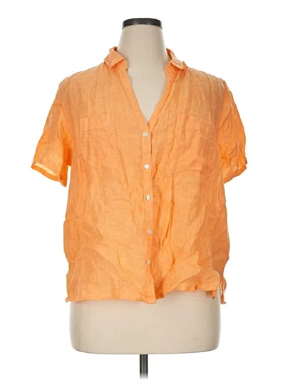 Pre-owned C&c California Short Sleeve Blouse In Orange