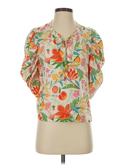 Pre-owned C&c California Short Sleeve Blouse In Orange
