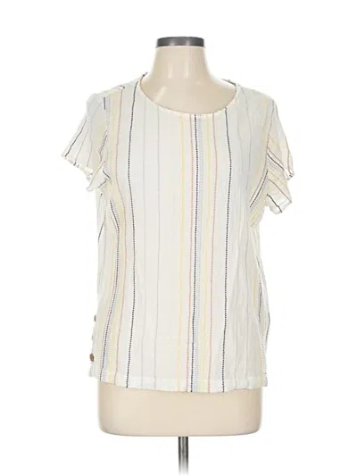 Pre-owned C&c California Short Sleeve Blouse In White