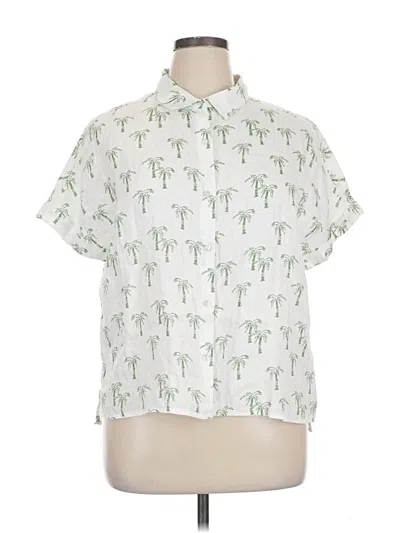 Pre-owned C&c California Short Sleeve Blouse In White