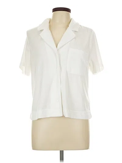 Pre-owned C&c California Short Sleeve Blouse In White