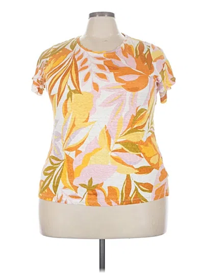 Pre-owned C&c California Short Sleeve Blouse In Yellow