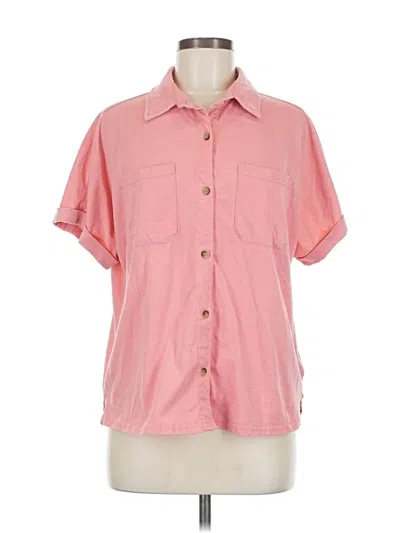 Pre-owned C&c California Short Sleeve Button Down Shirt In Pink