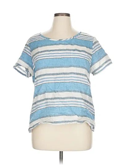 Pre-owned C&c California Short Sleeve Top Blue Scoop Neck Tops