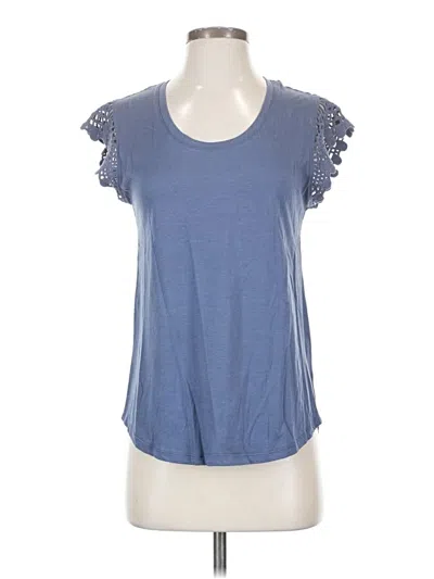 Pre-owned C&c California Short Sleeve Top Blue Sweetheart Neckline Tops