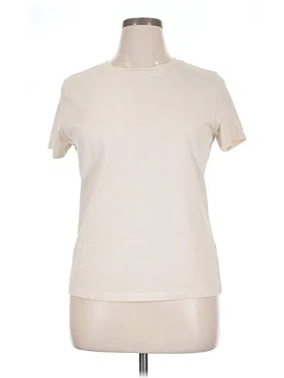 Pre-owned C&c California Short Sleeve Top Ivory Mock Neckline Tops