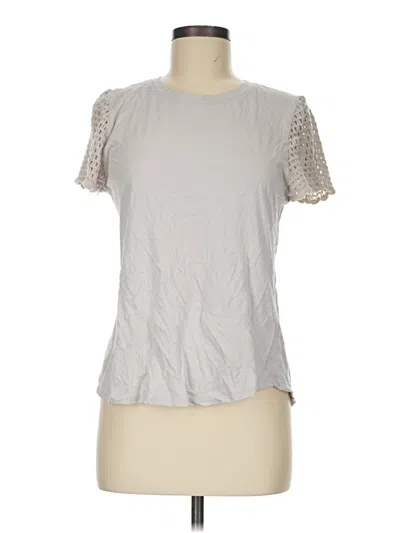 Pre-owned C&c California Short Sleeve Top Silver Crew Neck Tops