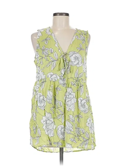 Pre-owned C&c California Sleeveless Blouse In Green