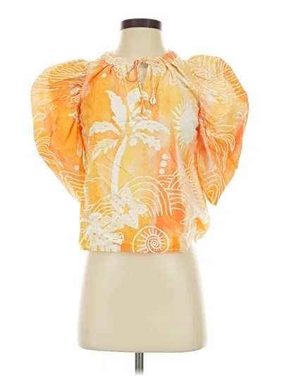 Pre-owned C&c California Sleeveless Blouse In Orange