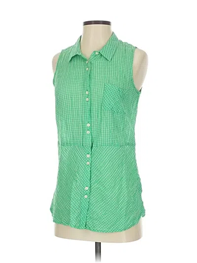 Pre-owned C&c California Sleeveless Button Down Shirt In Green