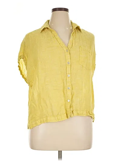 Pre-owned C&c California Sleeveless Button Down Shirt In Yellow