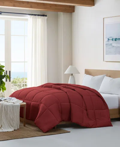 C&c California Soft Baffle Box Comforter, Twin In Red