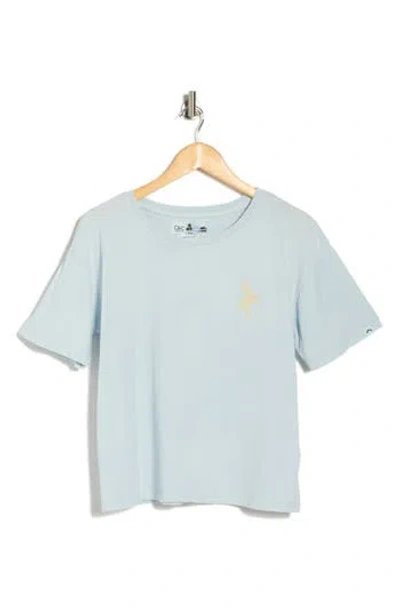 C&c California C & C California Toni Boxy Cotton Crop Tee In Blue