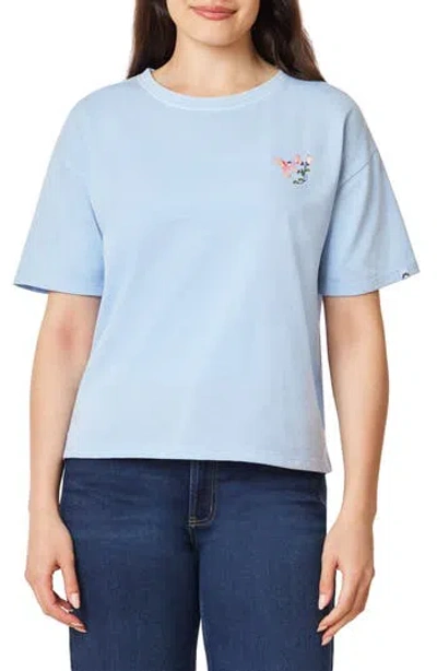 C&c California C & C California Toni Boxy Cotton Crop Tee In Blue