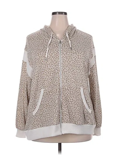 Pre-owned C&c California Zip Up Hoodie In Brown