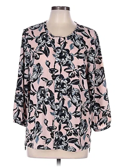 Pre-owned C&e Lifestyle 3/4 Sleeve Blouse In Pink