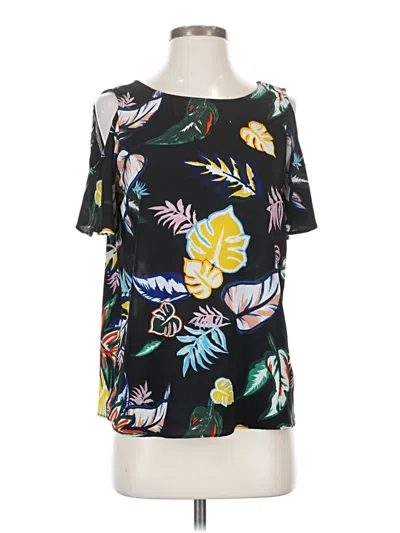 Pre-owned C&e Lifestyle Short Sleeve Blouse In Black