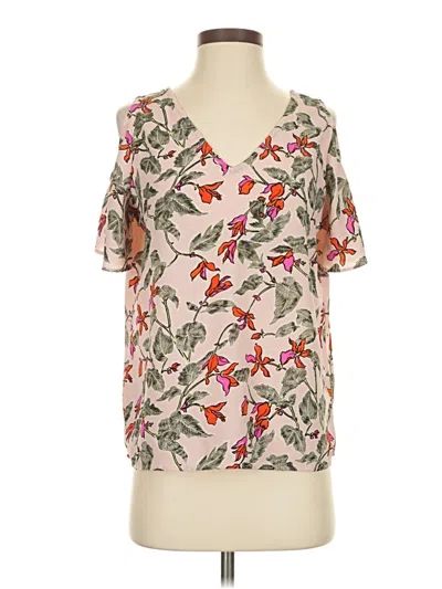 Pre-owned C&e Lifestyle Short Sleeve Blouse In Brown