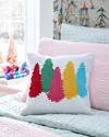 C & F Colorful Christmas Trees Hooked Pillow, 18" In Multi